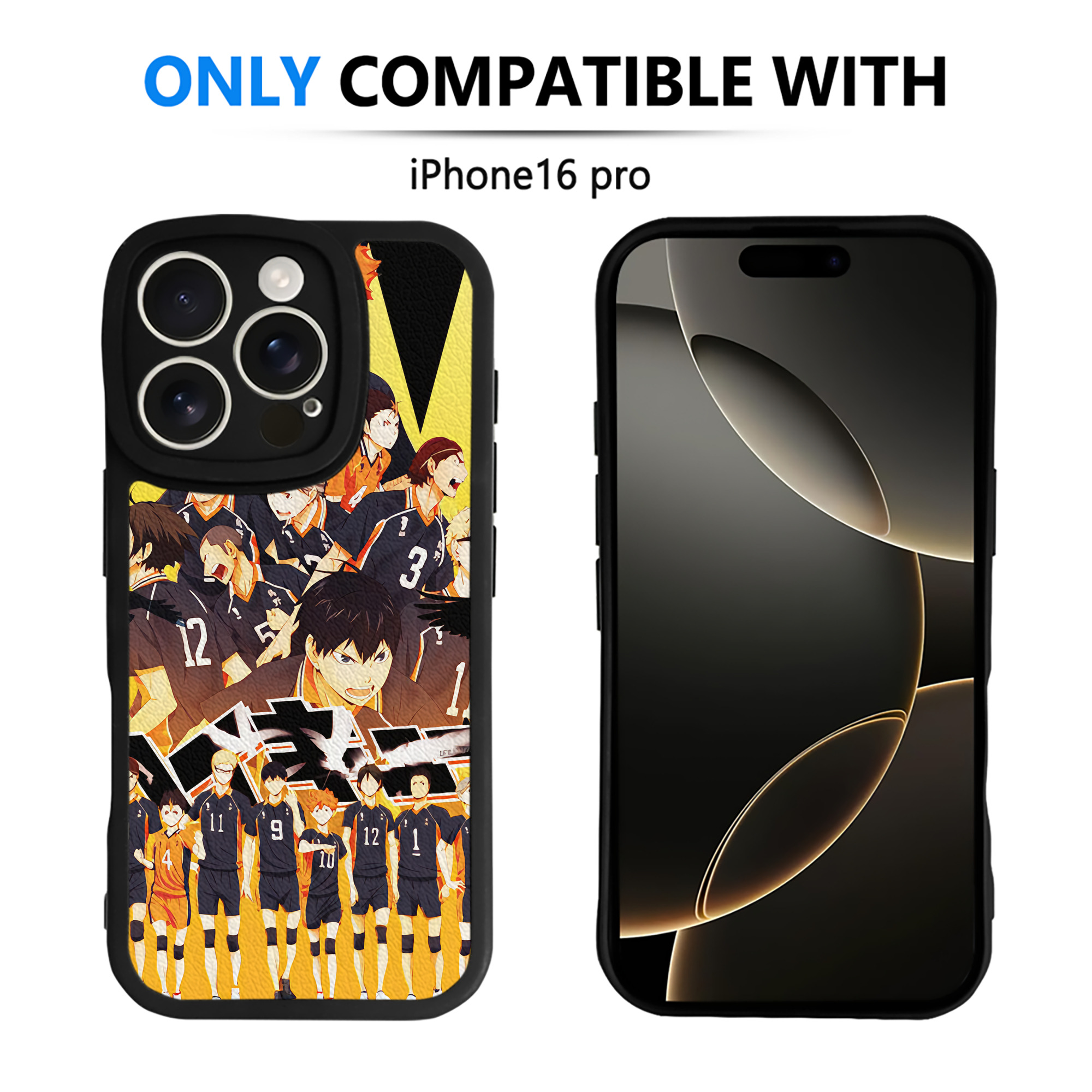 （画像用） ハイキュー!! Haikyu!! 【iPhone 16シリーズ対応】シリコンスマホケース（レザー調） 材質：シリコン